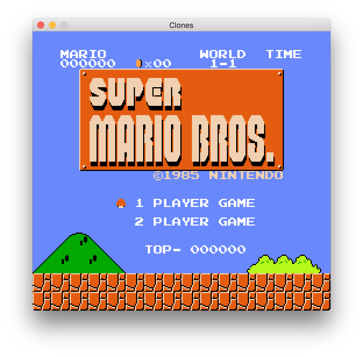 the mario title screen rendering in my emulator